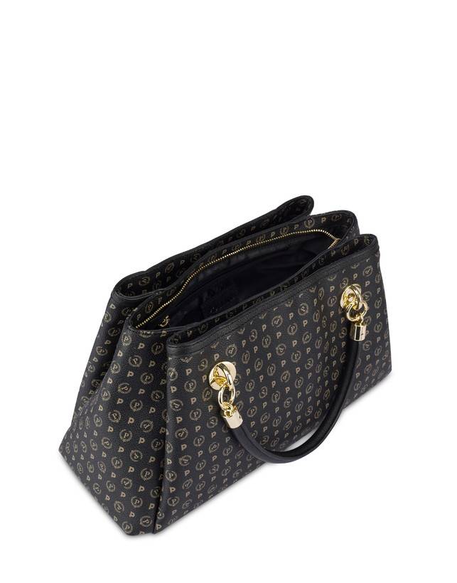 Pollini Borsa A Mano Heritage Logo Classic Nero/nero Soddisfazione Garantita