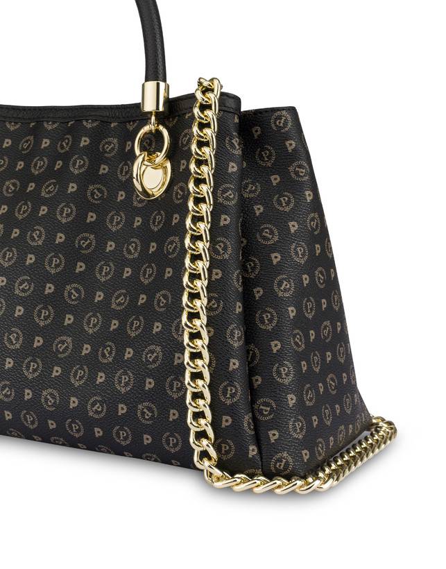Pollini Borsa A Mano Heritage Logo Classic Nero/nero Soddisfazione Garantita
