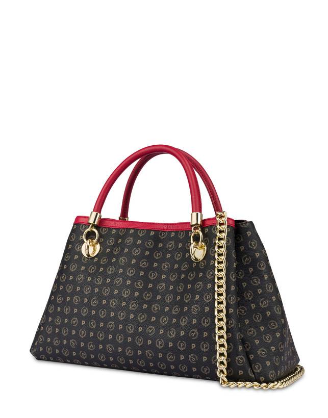 Pollini Borsa A Mano Heritage Logo Classic Nero/lacca Qualità Garantita