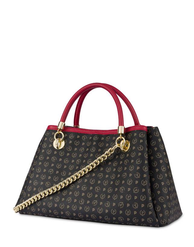 Pollini Borsa A Mano Heritage Logo Classic Nero/lacca Qualità Garantita
