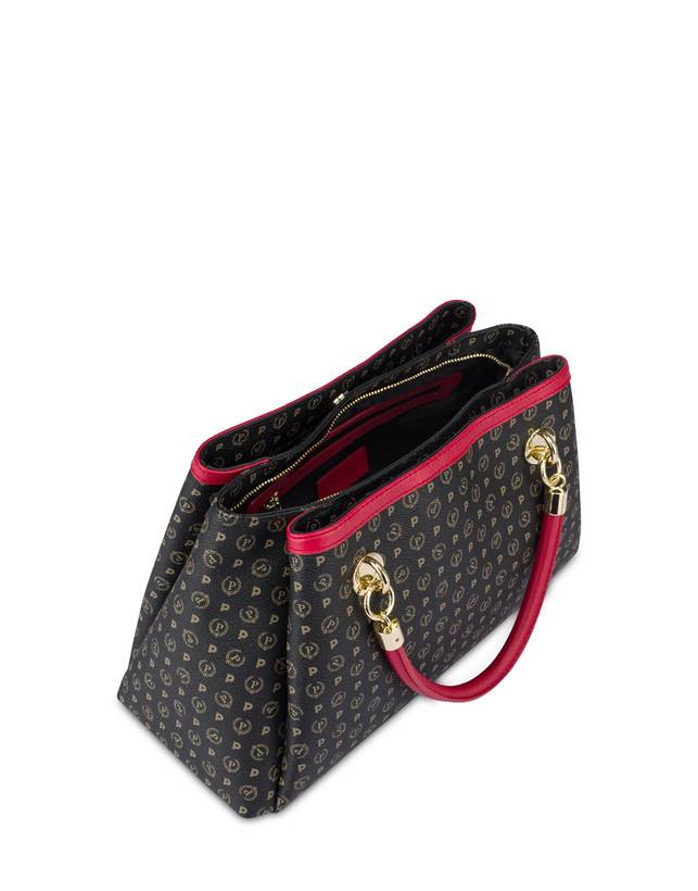 Pollini Borsa A Mano Heritage Logo Classic Nero/lacca Qualità Garantita