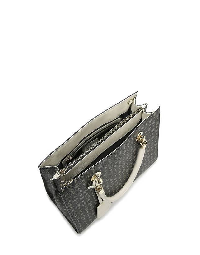 Pollini Shopping Bag Heritage Logo Classic Nero/avorio Promozione Limitata