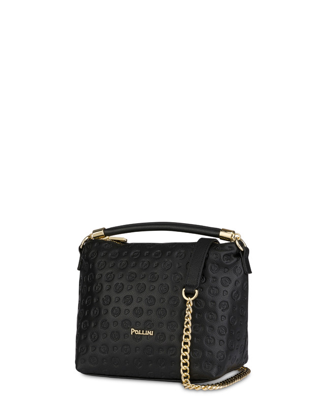 Pollini Borsa A Mano Heritage Logo Embossed Nero Convenienza