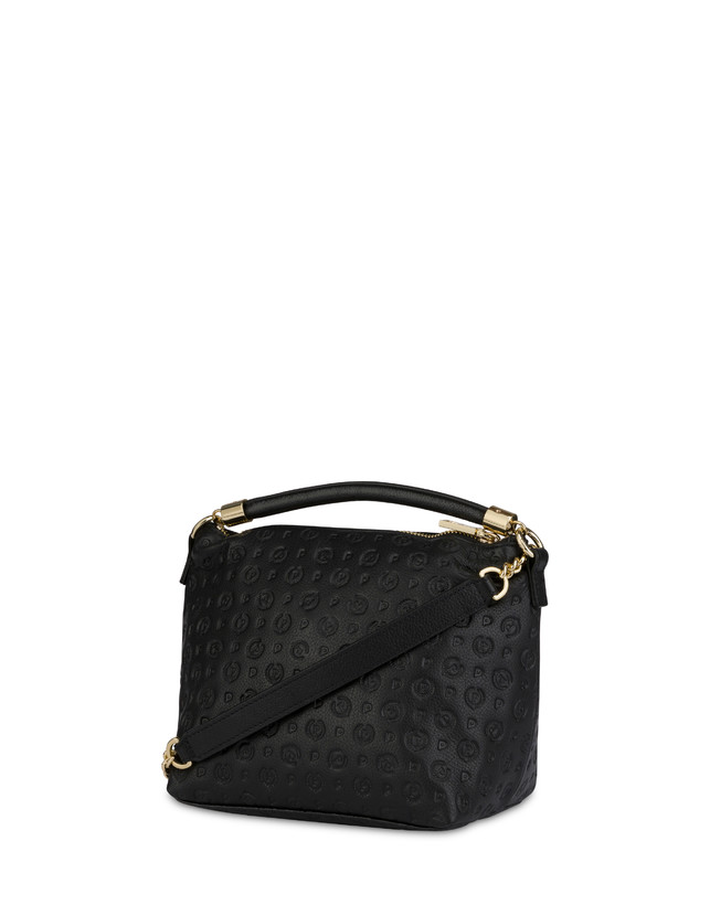 Pollini Borsa A Mano Heritage Logo Embossed Nero Convenienza