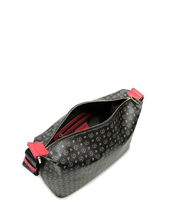 Pollini Borsa Hobo Heritage Logo Classic Nero/lacca Sconto