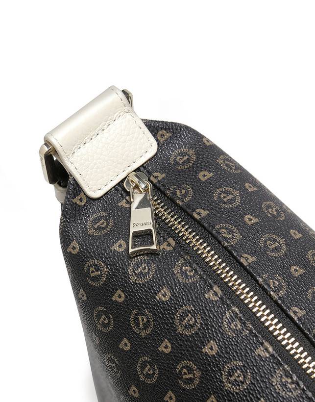 Pollini Borsa Hobo Heritage Logo Classic Nero/avorio Economico