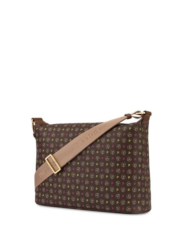 Pollini Borsa Hobo Heritage Logo Classic Multicolor/marrone Outlet