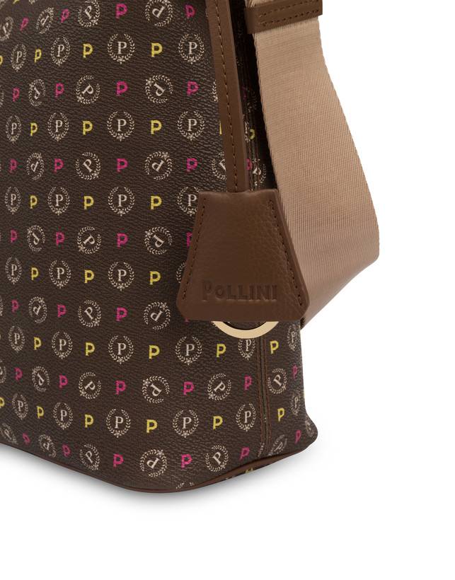Pollini Borsa Hobo Heritage Logo Classic Multicolor/marrone Outlet
