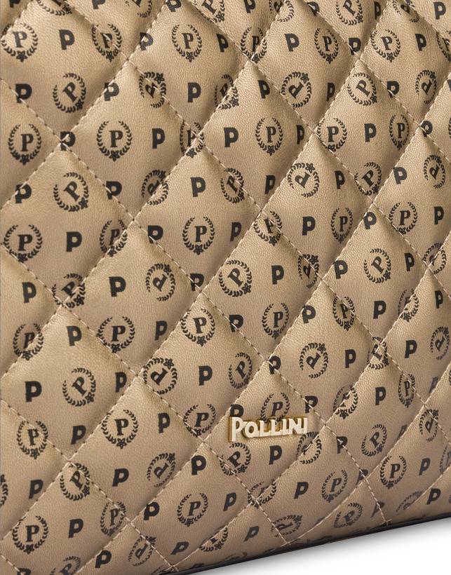Pollini Borsa A Spalla Heritage Matelassé Oro/nero In Vendita