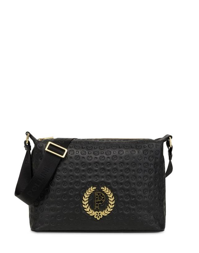 Pollini Borsa A Spalla Con Tracolla Regolabile Heritage Logo Embossed Nero Vendita Calda