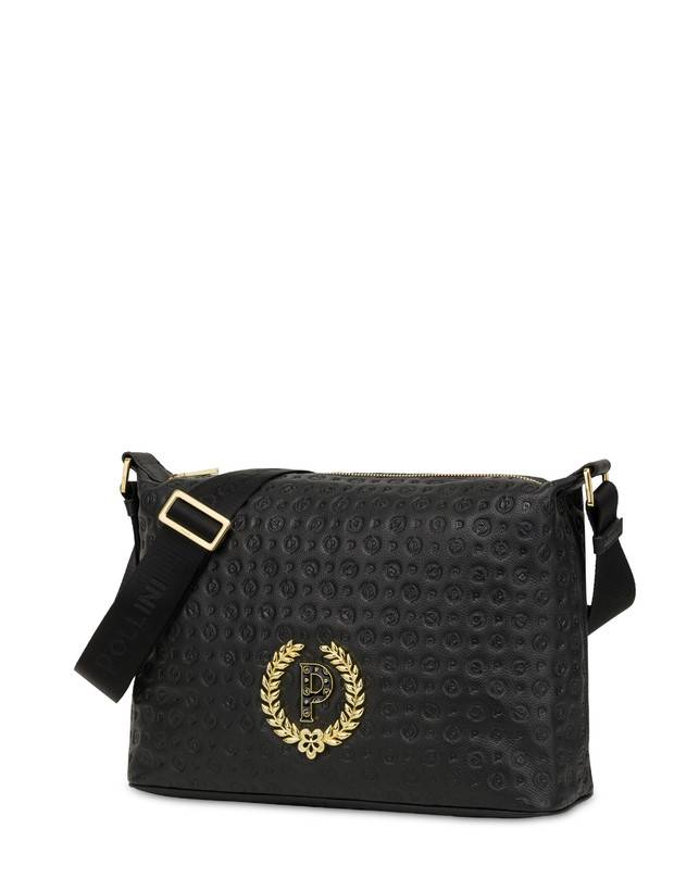 Pollini Borsa A Spalla Con Tracolla Regolabile Heritage Logo Embossed Nero Vendita Calda
