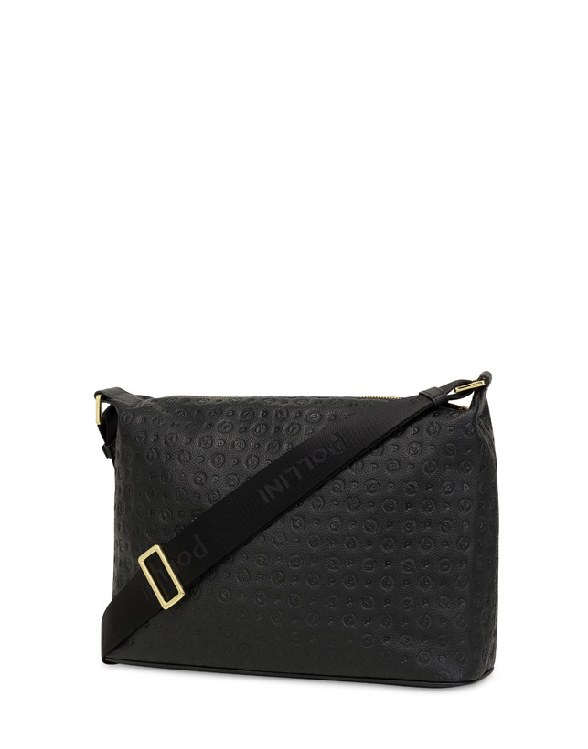 Pollini Borsa A Spalla Con Tracolla Regolabile Heritage Logo Embossed Nero Vendita Calda