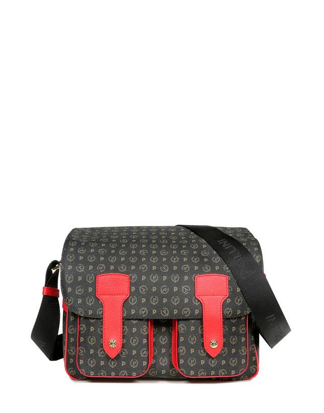 Pollini Borsa A Spalla Multitasche Heritage Logo Classic Nero/lacca Saldi Di Fabbrica