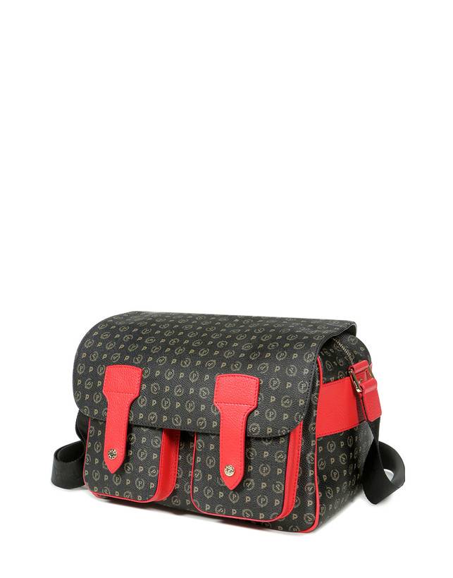 Pollini Borsa A Spalla Multitasche Heritage Logo Classic Nero/lacca Saldi Di Fabbrica