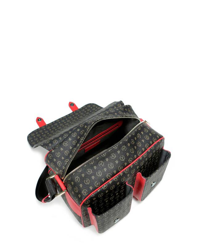 Pollini Borsa A Spalla Multitasche Heritage Logo Classic Nero/lacca Saldi Di Fabbrica