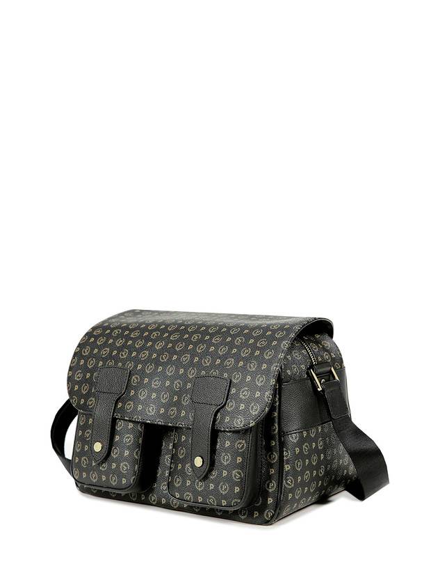 Pollini Borsa A Spalla Multitasche Heritage Logo Classic Nero/nero I Più Venduti