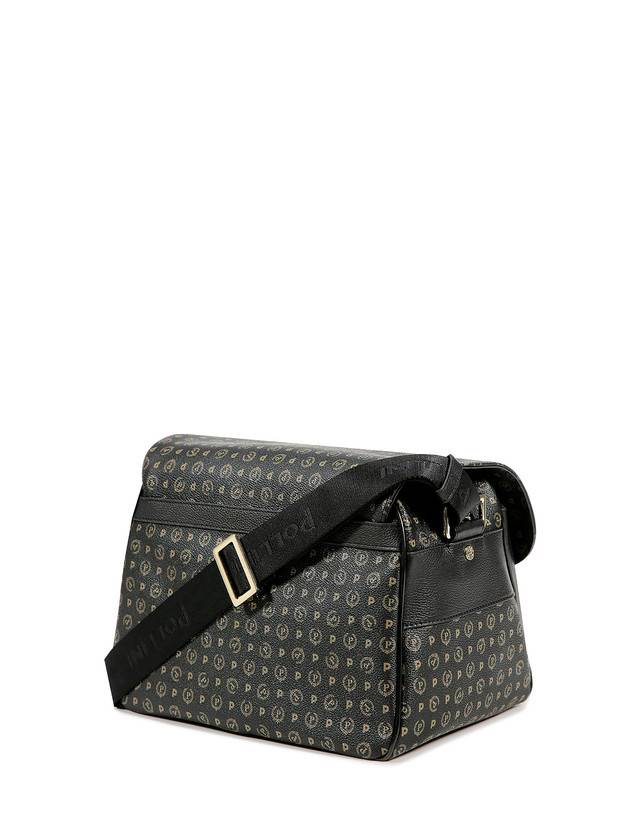 Pollini Borsa A Spalla Multitasche Heritage Logo Classic Nero/nero I Più Venduti