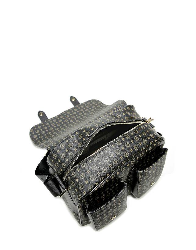 Pollini Borsa A Spalla Multitasche Heritage Logo Classic Nero/nero I Più Venduti