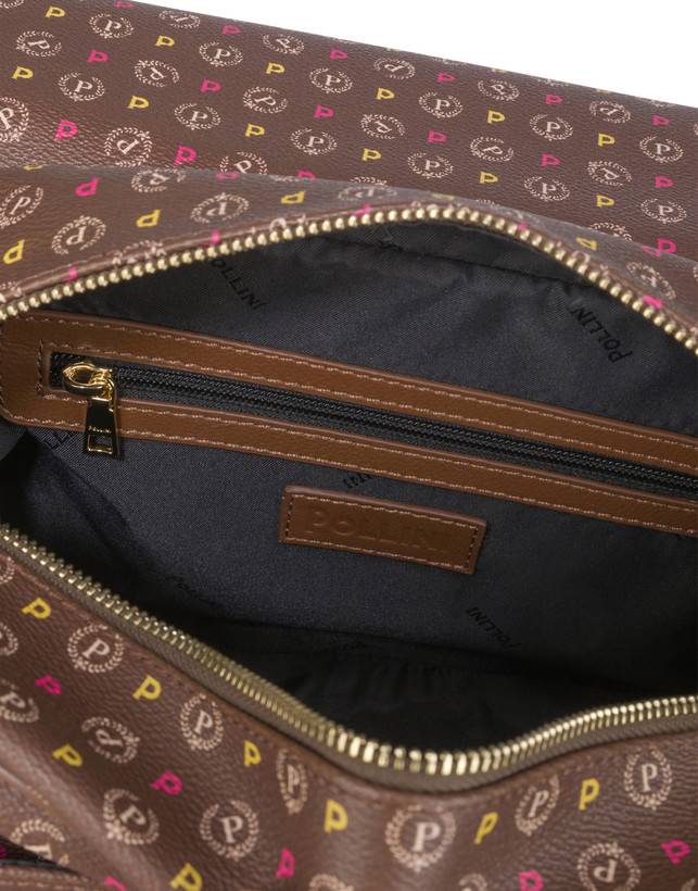 Pollini Borsa A Spalla Multitasche Heritage Logo Classic Multicolor/marrone Negozio