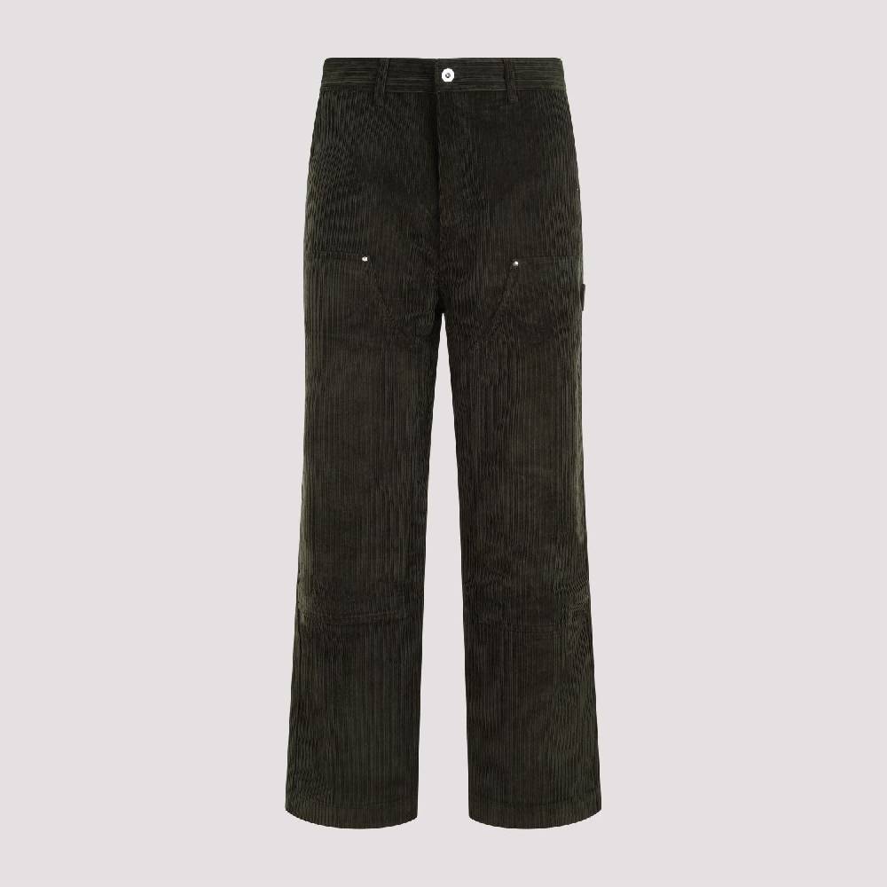 DRÔLE DE MONSIEUR  Pantaloni di Cotone Verde a Costine da Uomo di DRÔLE DE MONSIEUR Economico