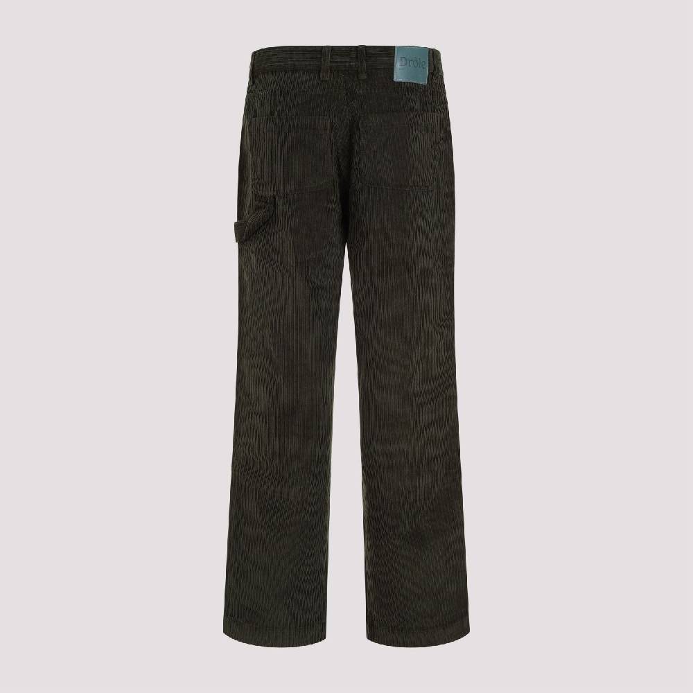 DRÔLE DE MONSIEUR  Pantaloni di Cotone Verde a Costine da Uomo di DRÔLE DE MONSIEUR Economico