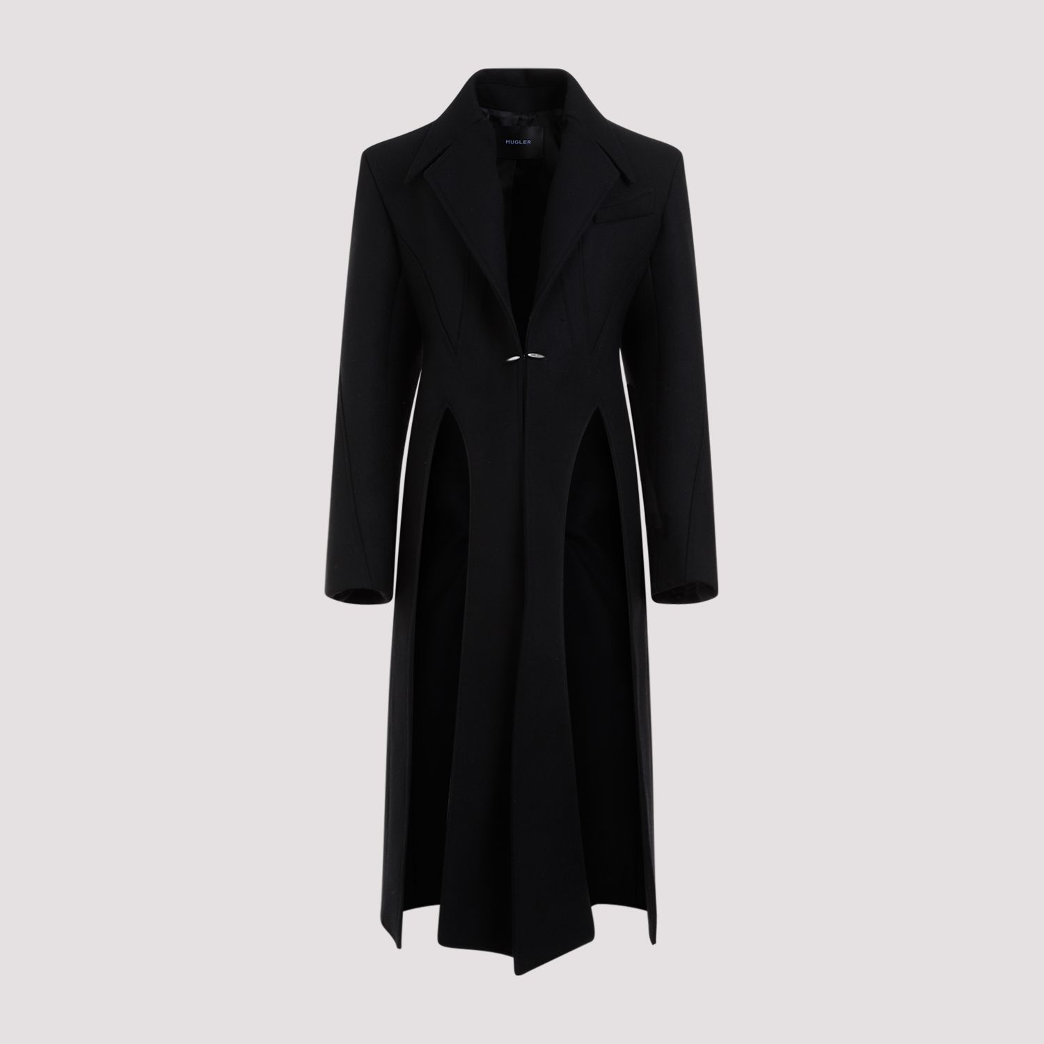 MUGLER  Cappotto Nero in Lana e Poliammide Mugler Lunghezza Caviglia Offerta temporanea