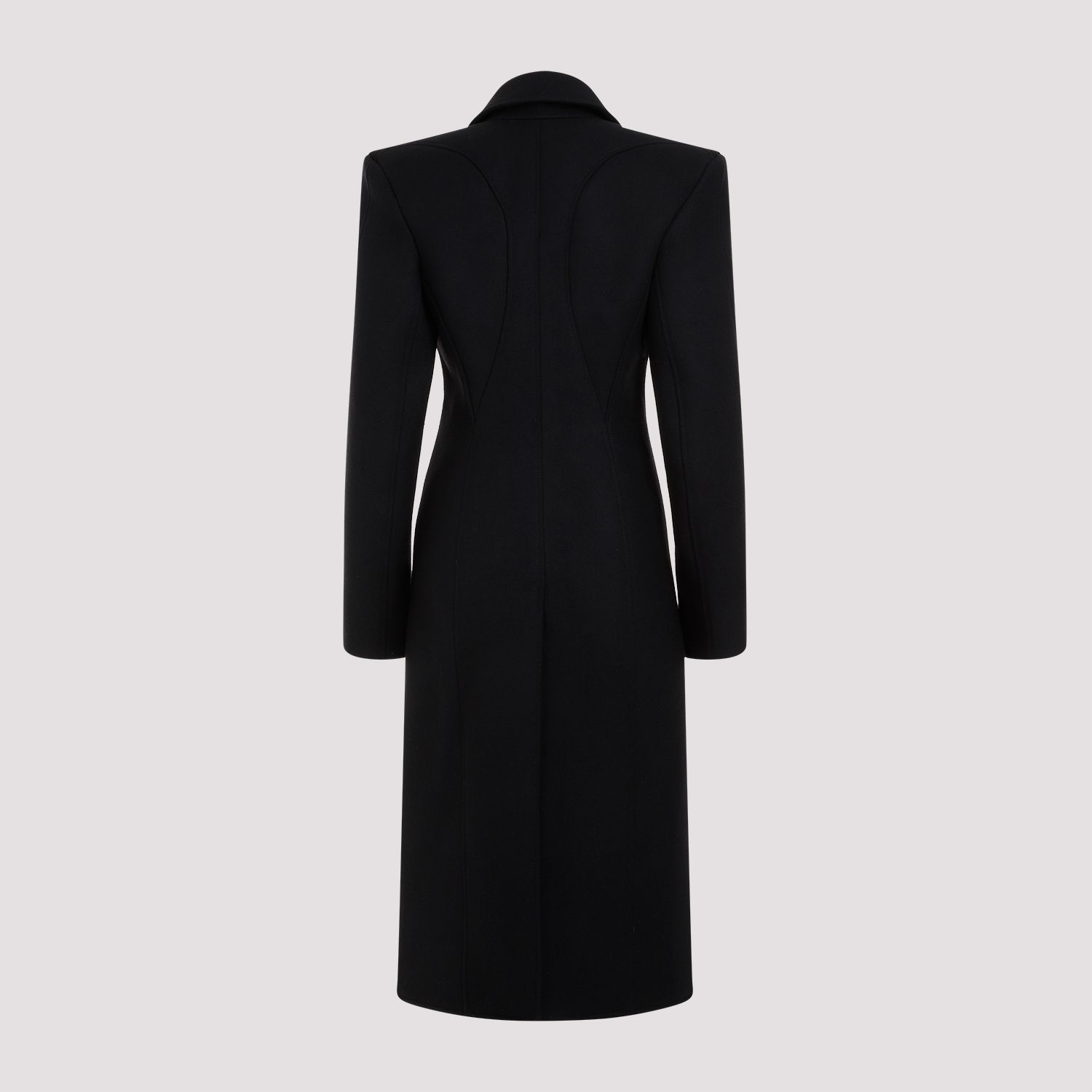 MUGLER  Cappotto Nero in Lana e Poliammide Mugler Lunghezza Caviglia Offerta temporanea