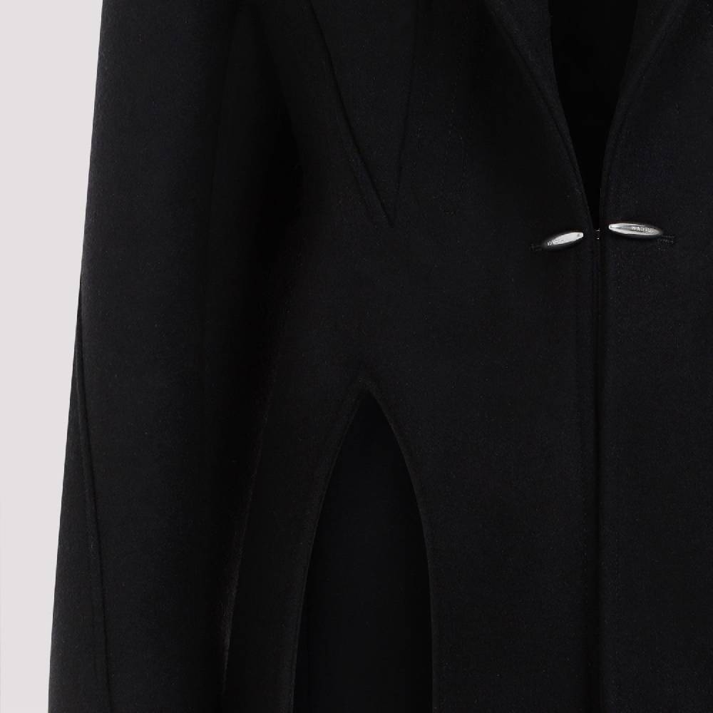 MUGLER  Cappotto Nero in Lana e Poliammide Mugler Lunghezza Caviglia Offerta temporanea