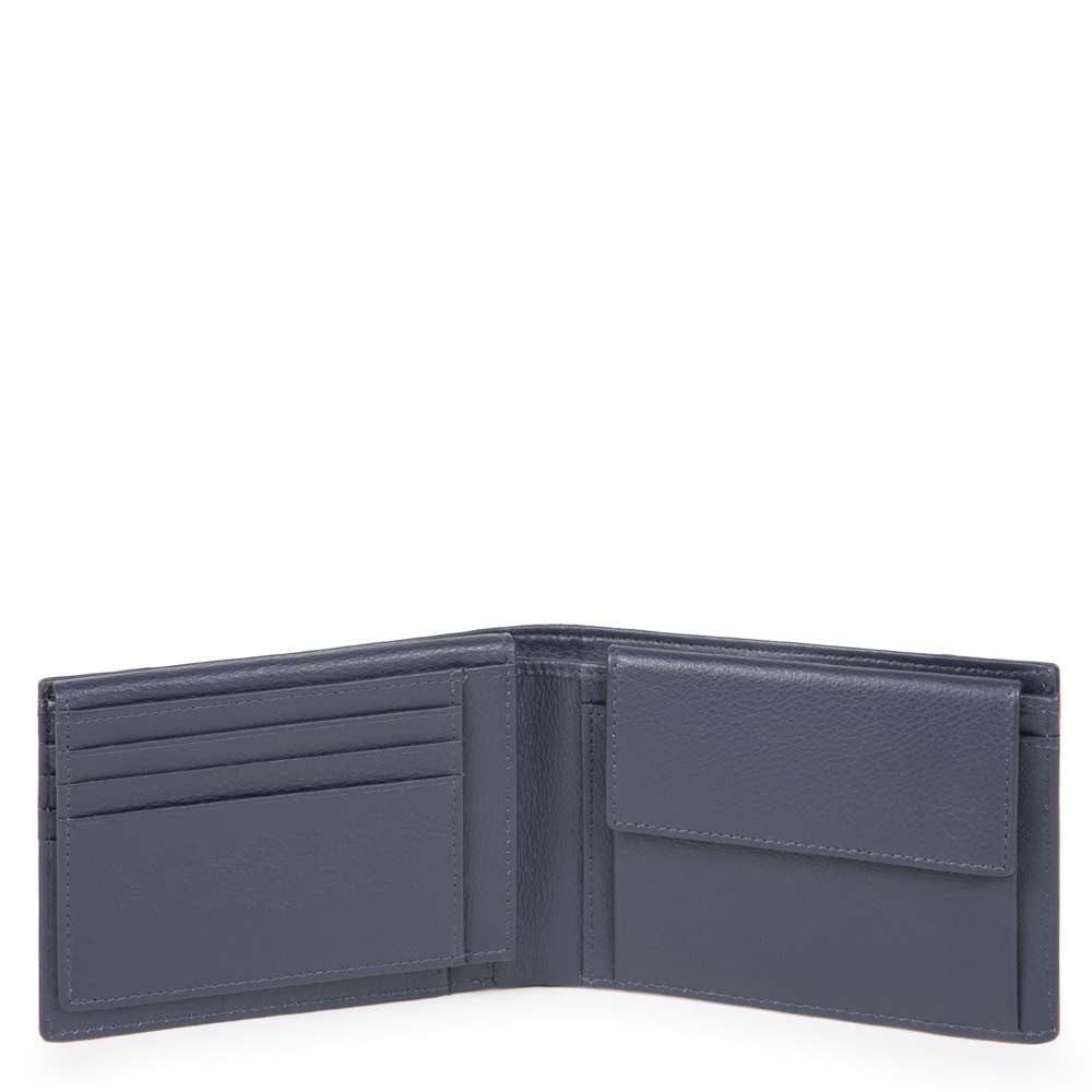 PIQUADRO  Portafoglio Blu da Uomo Piquadro - Misto Poliestere/Cotone con Portamonete e Scomparti per Carte Latest stili