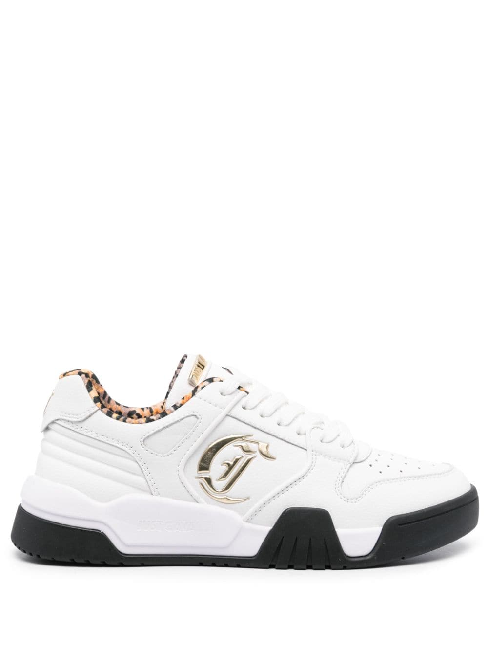 JUST CAVALLI Sneakers Bianche Donna Just Cavalli - Pelle e Tessuto alla Moda