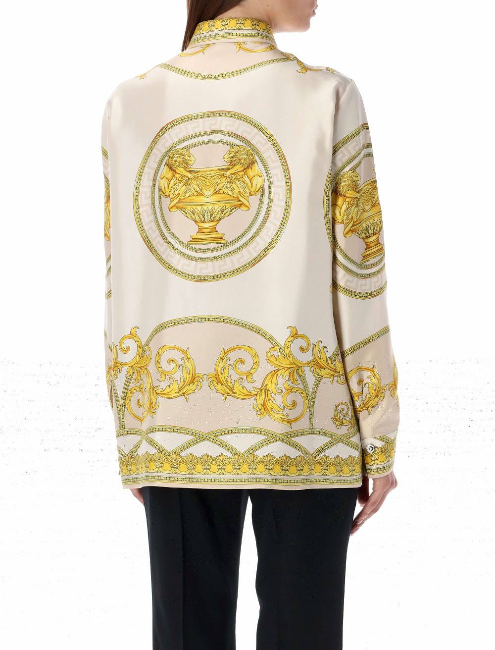 VERSACE  Camicia in Seta Beige Versace Coupe de Deaux - Abbigliamento Donna Offerte