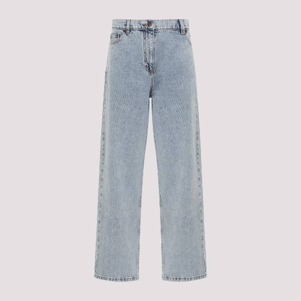 MAGDA BUTRYM  Jeans Larghi in Cotone Blu Magda Butrym a Vita Alta Saldi Di Fabbrica