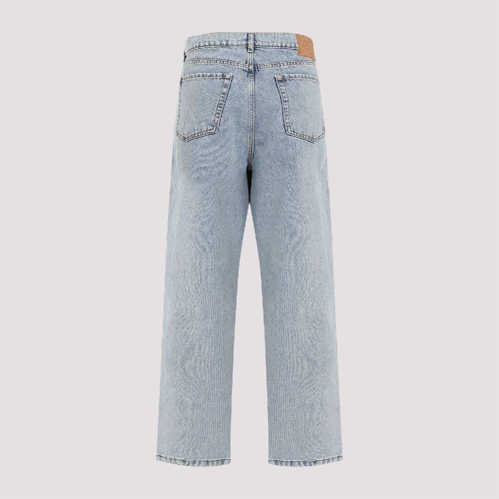 MAGDA BUTRYM  Jeans Larghi in Cotone Blu Magda Butrym a Vita Alta Saldi Di Fabbrica