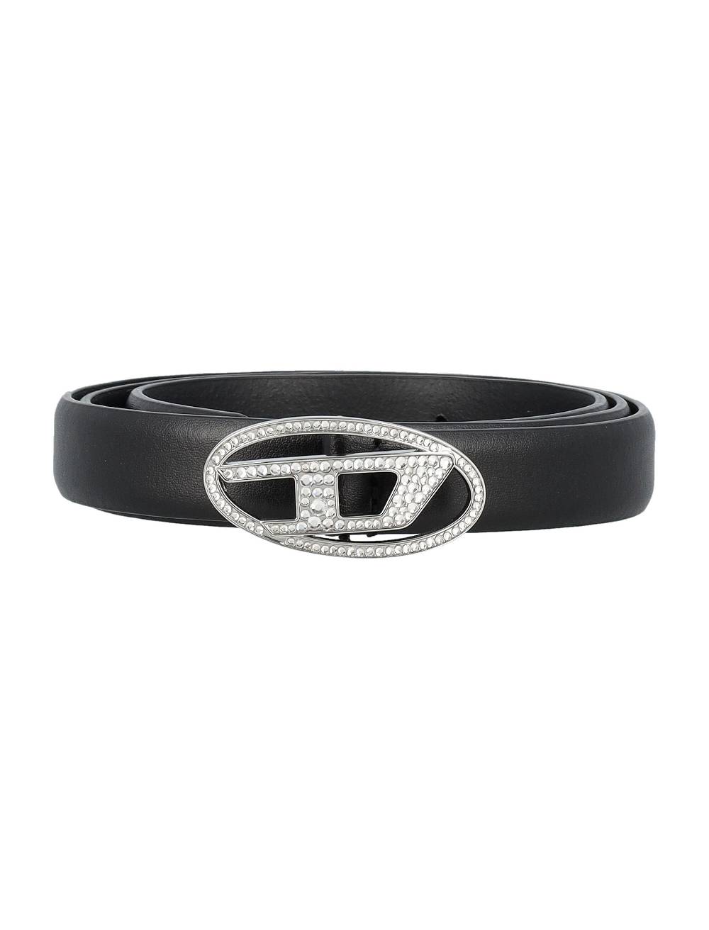 DIESEL KIDS Cintura in Pelle Nera Decorata con Cristalli Diesel Kids