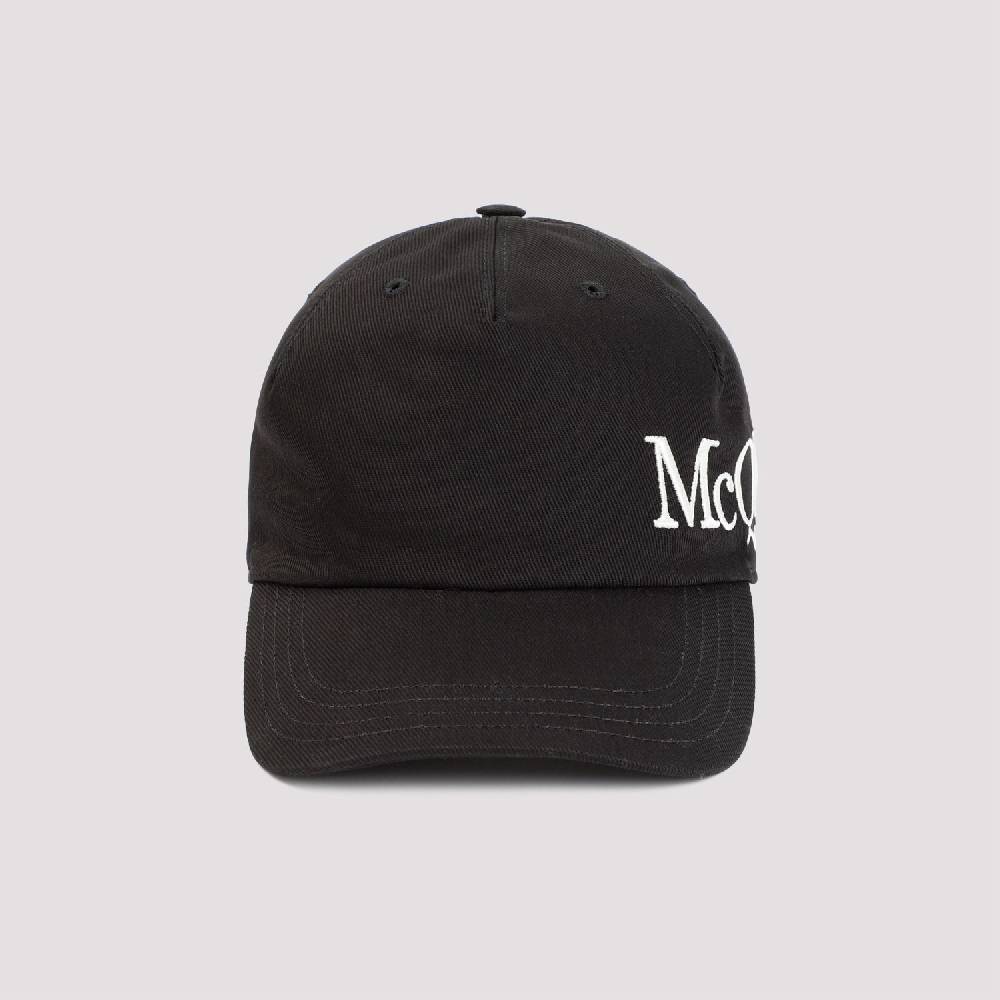 ALEXANDER MCQUEEN  Cappellino in Cotone con Logo Ricamato Alexander McQueen - Nero Italia