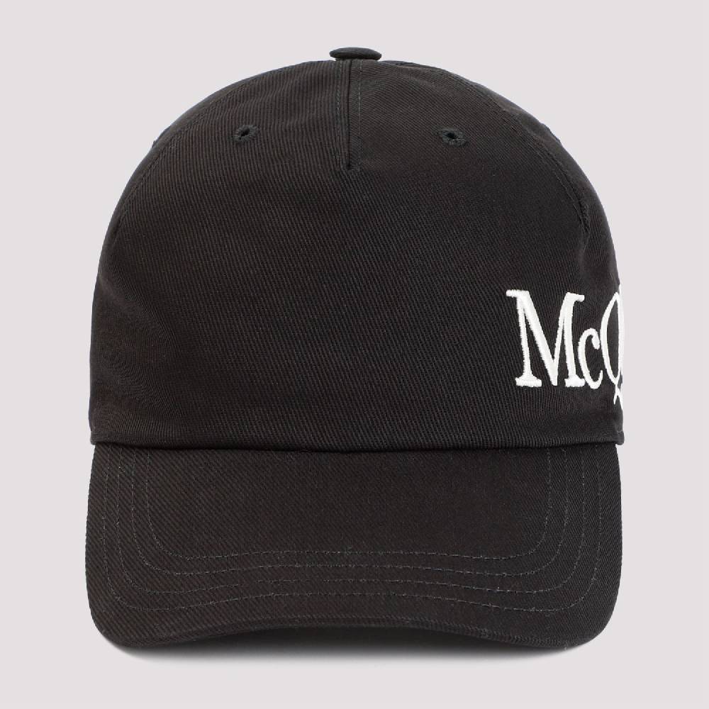 ALEXANDER MCQUEEN  Cappellino in Cotone con Logo Ricamato Alexander McQueen - Nero Italia