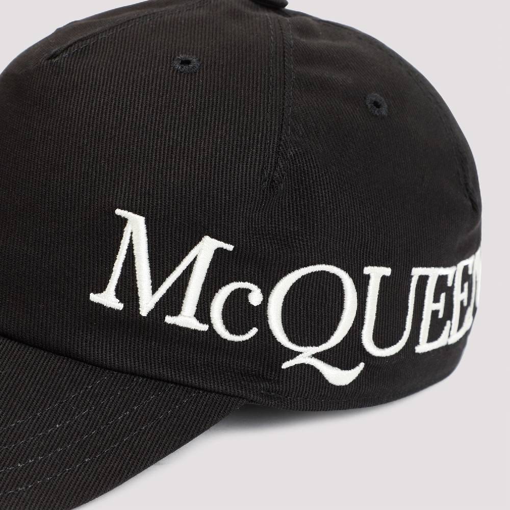ALEXANDER MCQUEEN  Cappellino in Cotone con Logo Ricamato Alexander McQueen - Nero Italia