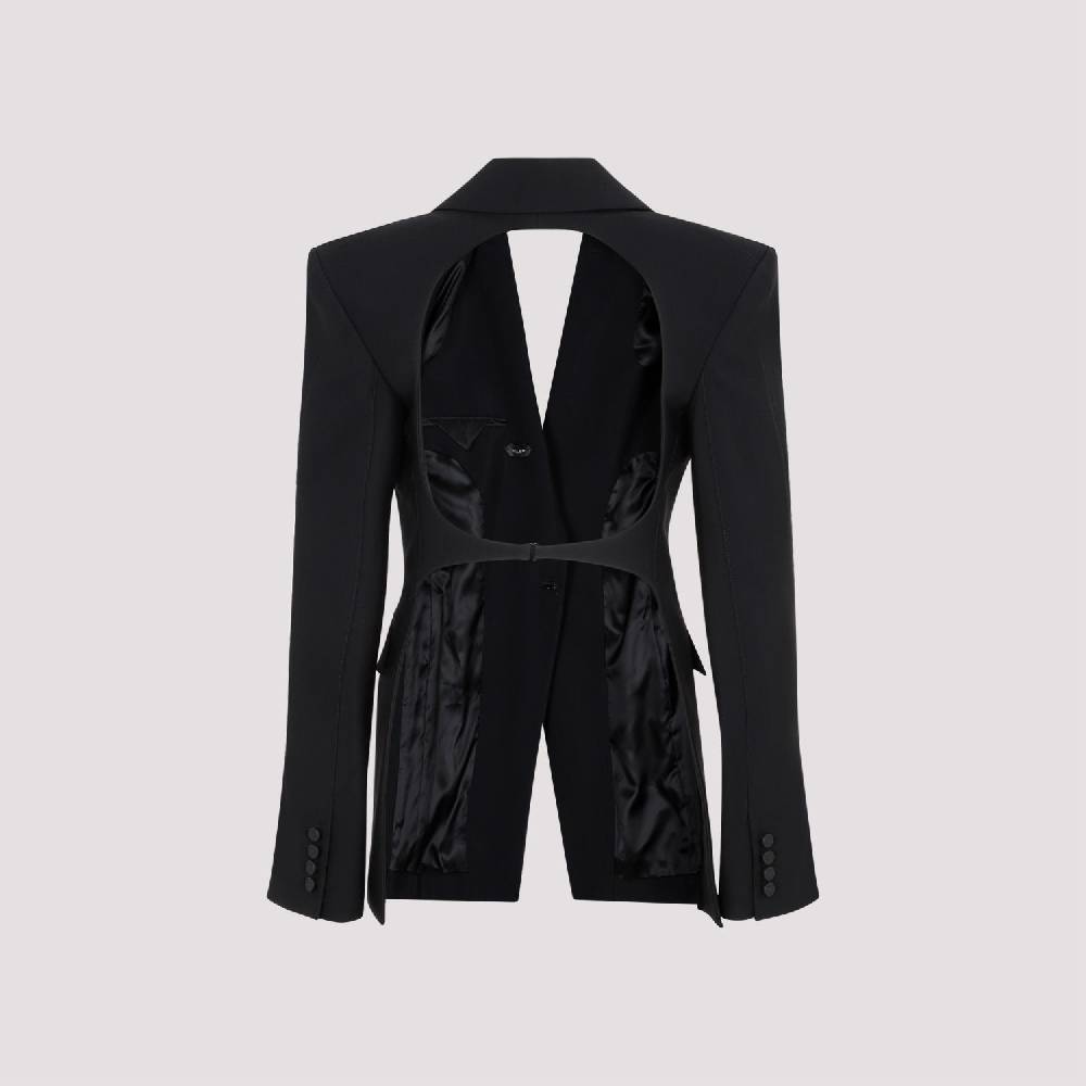MUGLER  Giacca Avvolgente in Misto Lana Nera MUGLER Donna Vendita