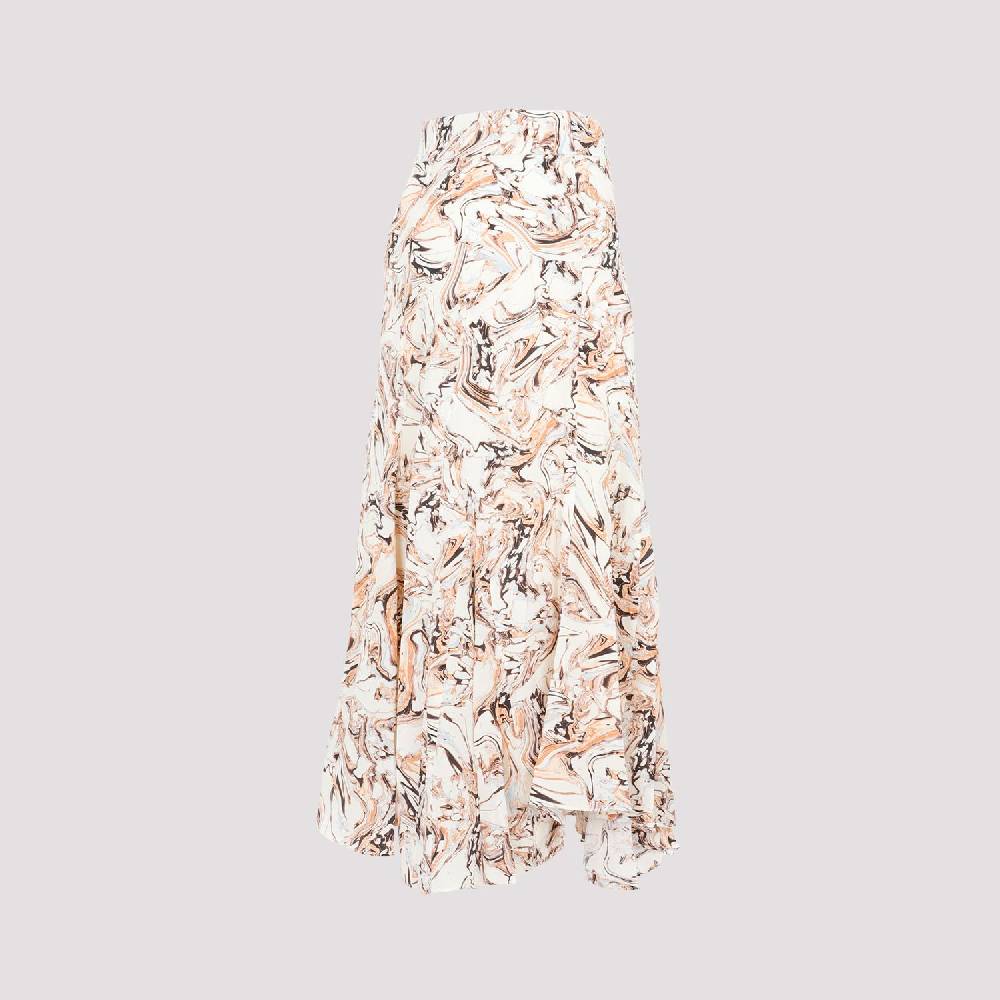 ISABEL MARANT  Gonna in Seta Toscane Isabel Marant Beige con Motivo Geometrico Promozione