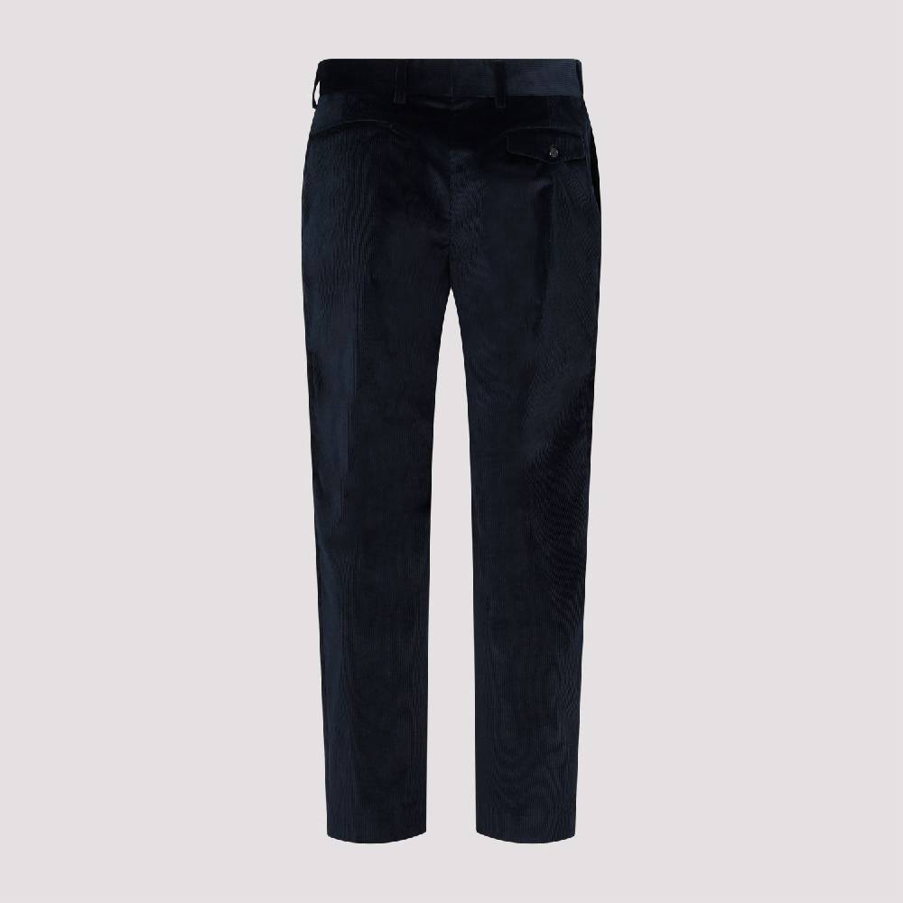 PAUL SMITH  Pantaloni in Velluto Cotone e Lana Blu Navy Paul Smith Hotsell