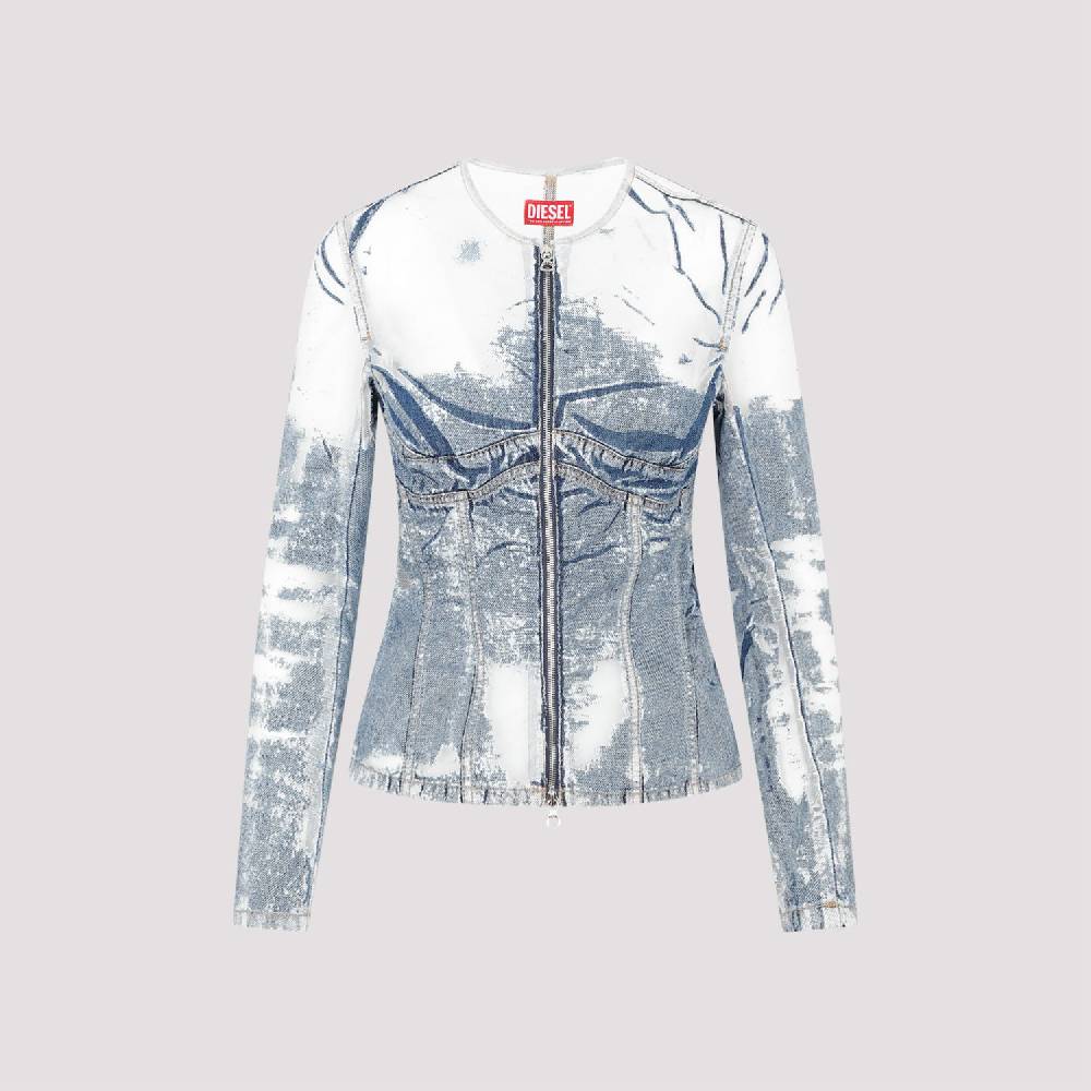 DIESEL  Giacca di Jeans Strappata Blu DIESEL in Cotone da Donna Shopping Online
