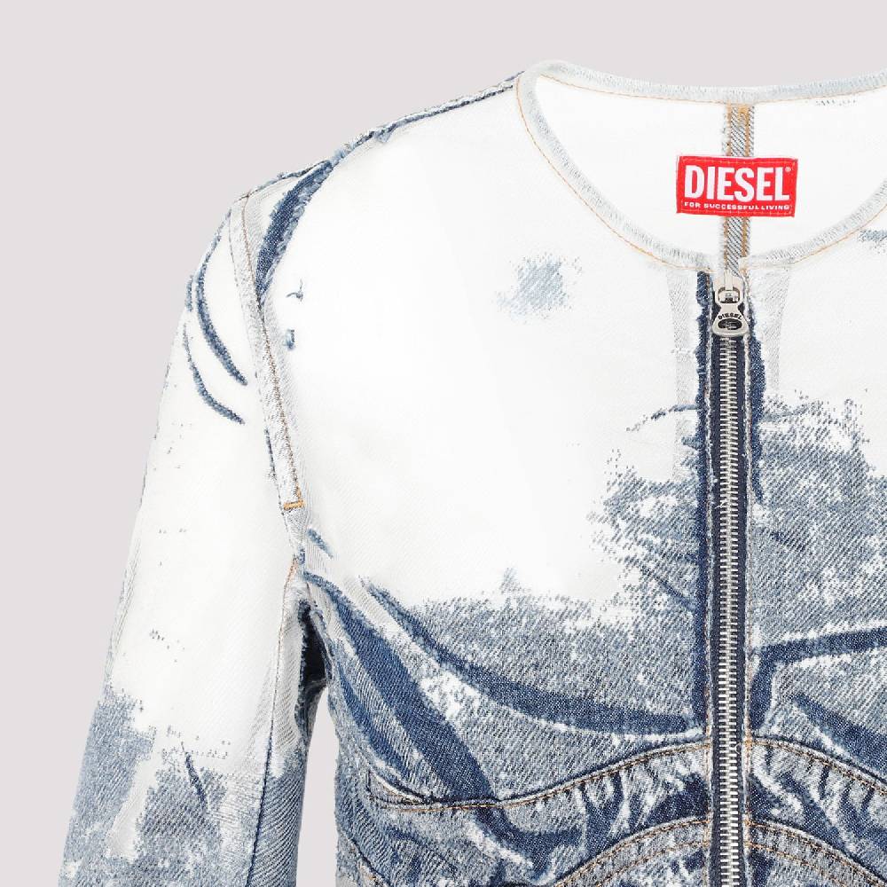 DIESEL  Giacca di Jeans Strappata Blu DIESEL in Cotone da Donna Shopping Online