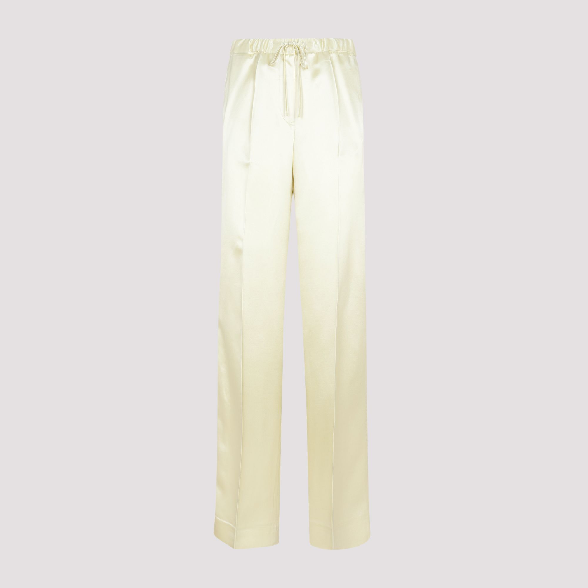 JIL SANDER  Pantaloni Verdi in Misto Viscosa JIL SANDER - Vita Elastica e Taglio Dritto Donna Affare Del Giorno