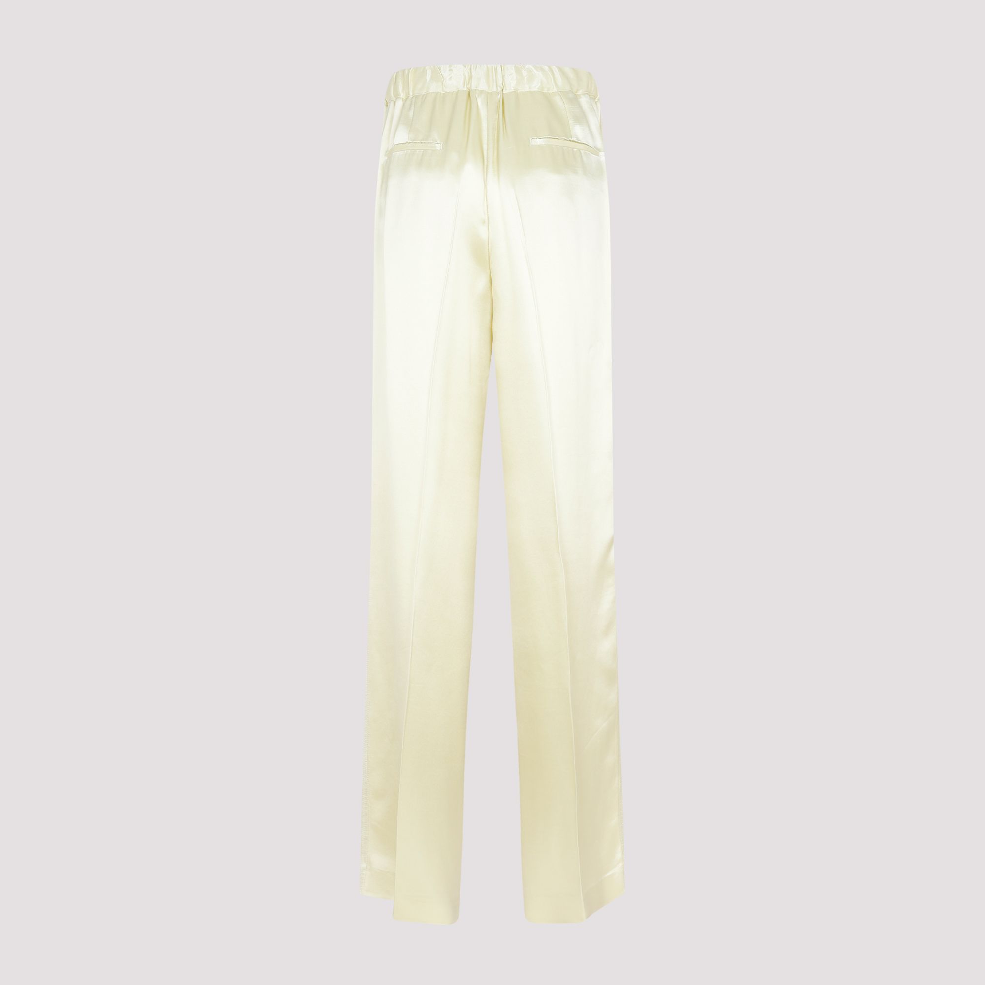 JIL SANDER  Pantaloni Verdi in Misto Viscosa JIL SANDER - Vita Elastica e Taglio Dritto Donna Affare Del Giorno