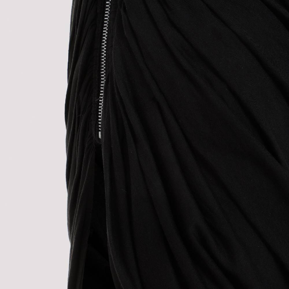 RICK OWENS  Abito Drappeggiato Monospalla Nero in Cotone di Rick Owens Presa