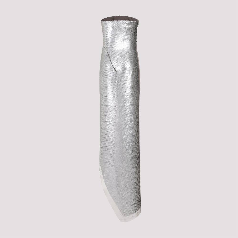 RICK OWENS  Top in Seta Grigio Perla con Paillettes Rick Owens Economico