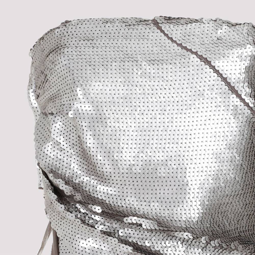 RICK OWENS  Top in Seta Grigio Perla con Paillettes Rick Owens Economico