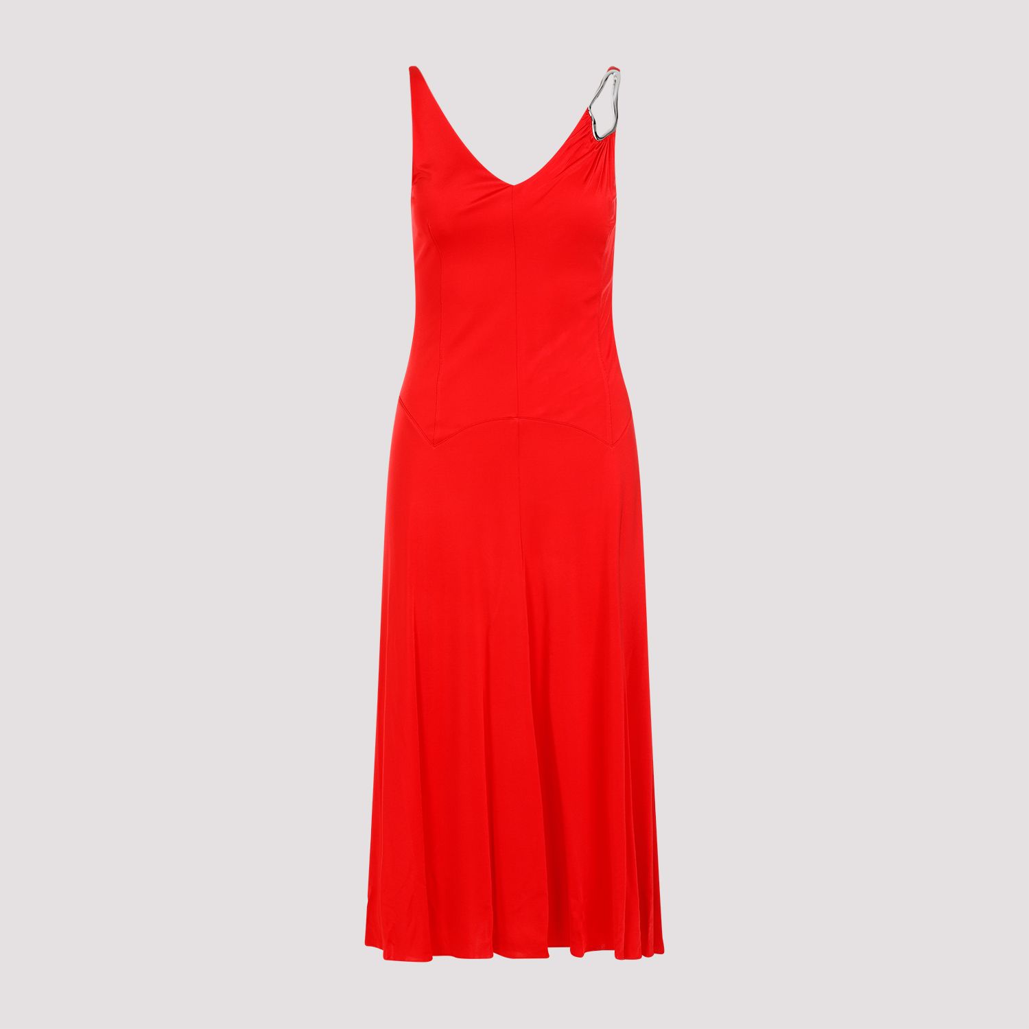 LANVIN  Abito Midi Rosso A-Line Senza Maniche Lanvin Outlet