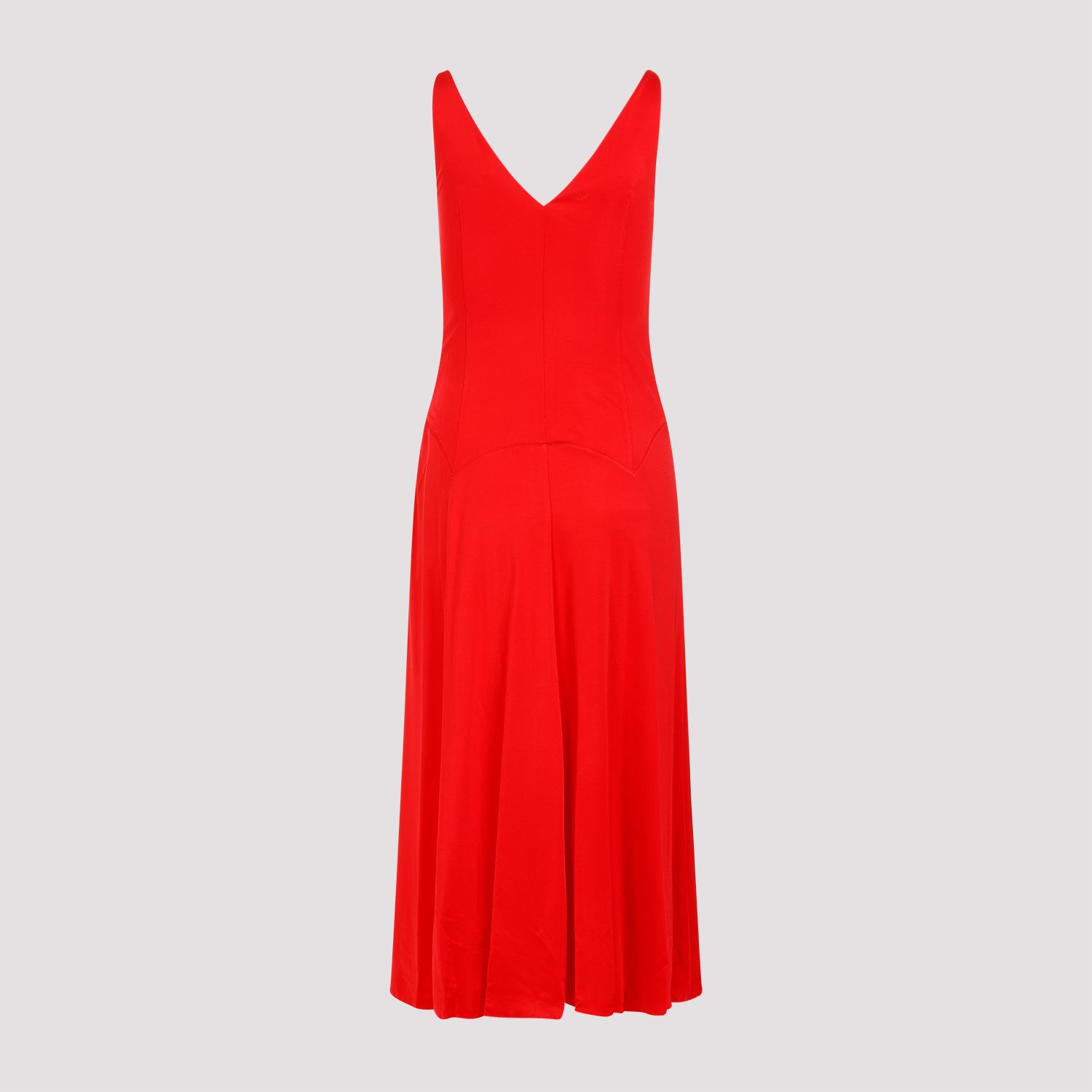 LANVIN  Abito Midi Rosso A-Line Senza Maniche Lanvin Outlet