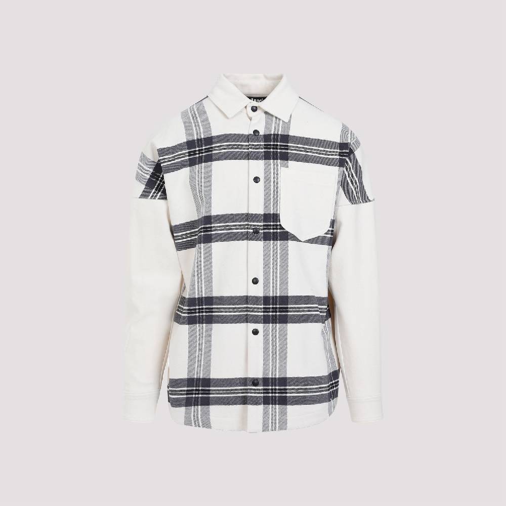PALM ANGELS  Camicia Overshirt a Quadri Bianco Spento Palm Angels - Uomo Vendita Calda